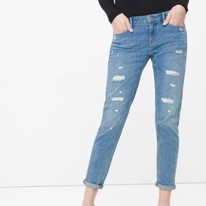 WHBM destructed chain girlfriend jeans